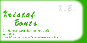 kristof bonts business card